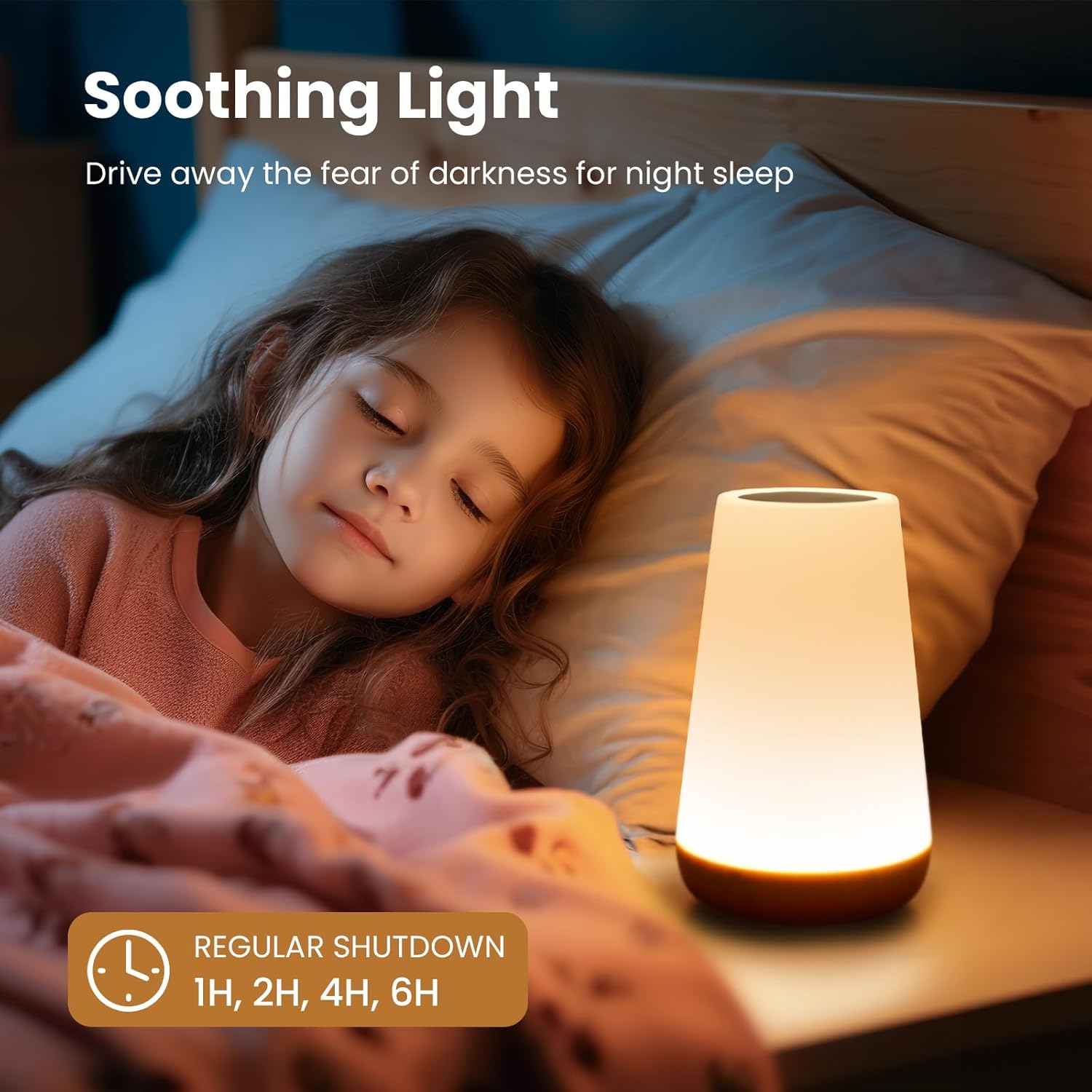 THAUSDAS Night Light, Dimmable Touch Lamp for Bedroom, Portable Table Bedside Lamp, 5 Brightness 13 RGB Colors, Night Lights for Baby Nursery Bathroom - Image 6
